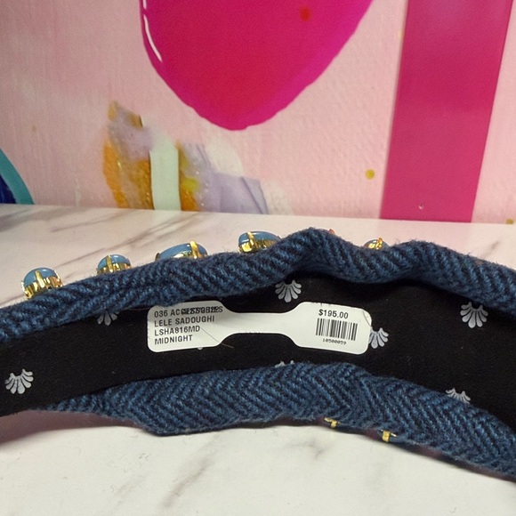 NWT Lele Sadoughi Blue Beaded Headband - Picture 3 of 4
